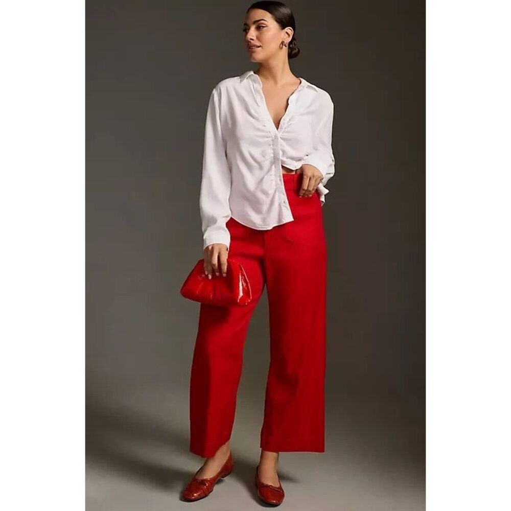 New Anthropologie The Colette Crop High-Rise Wide-Leg Jeans by Maeve sz 30P